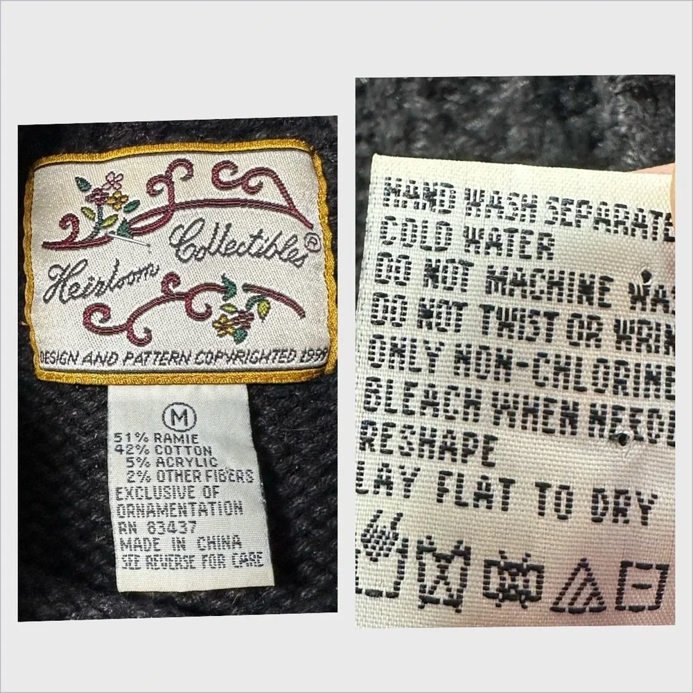Vtg 90s Heirloom Collectibles Roll Neck Santa‎ Sweater Sz M Ugly Christmas Party - Picture 6 of 12